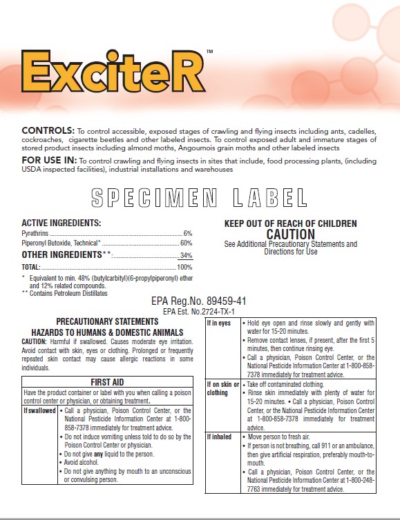 ExciteR specimen insecticide product label