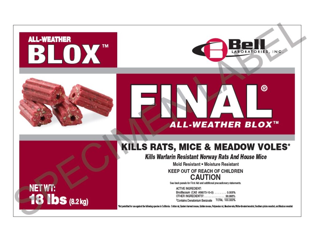 Final All-Weather Blox rodenticide product label