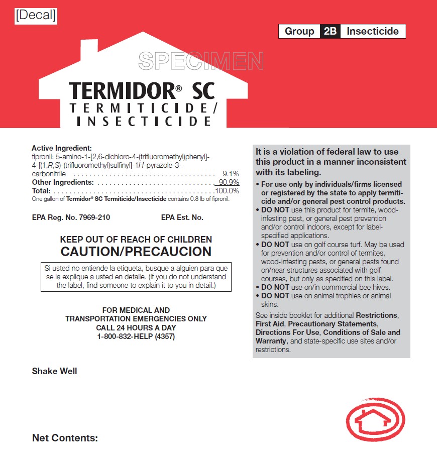 Termidor SC termiticide product label