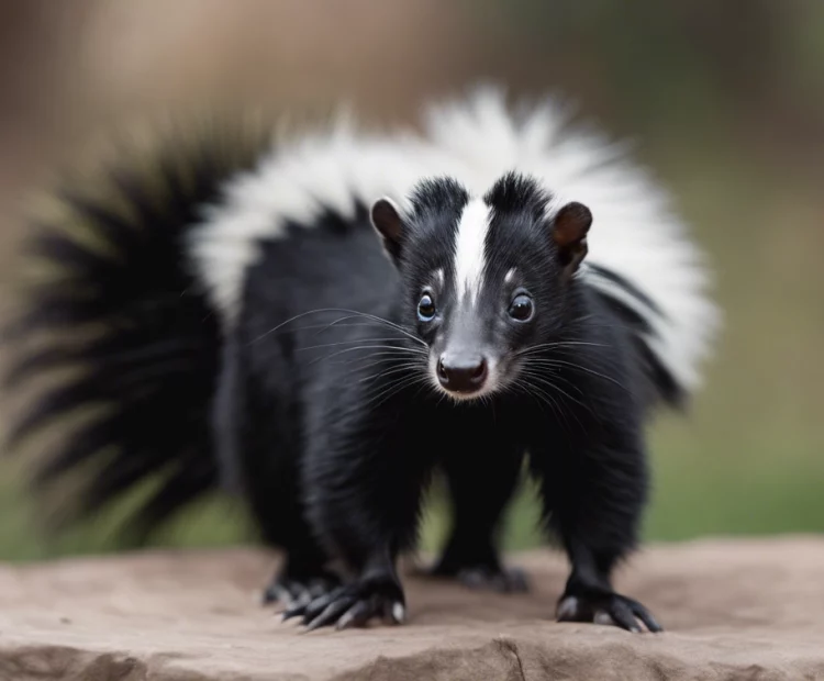 A skunk in a natural setting, a common subject of nuisance wildlife control.