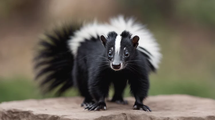 A skunk in a natural setting, a common subject of nuisance wildlife control.